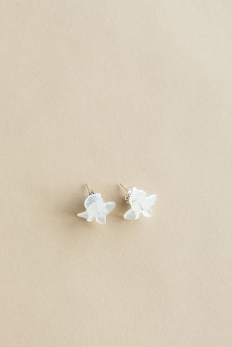 Pensée Earrings - Opaline White