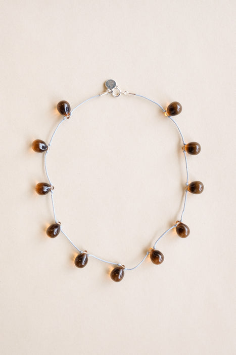 Noue Necklace - Smoked Amber/Grey
