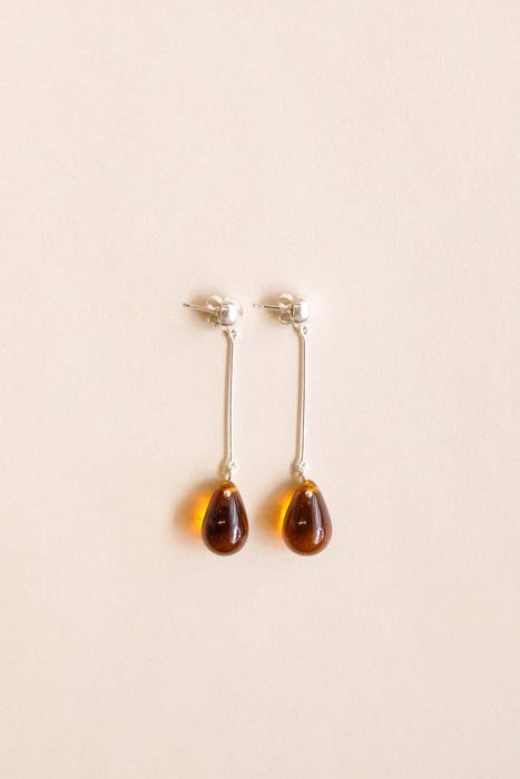 Gota Long Earrings - Amber
