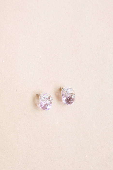 Tiny Waterdrop Earrings - Lilac/Clear