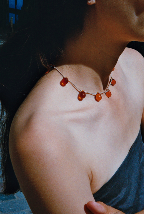 Noue Necklace -  Amber/Beige