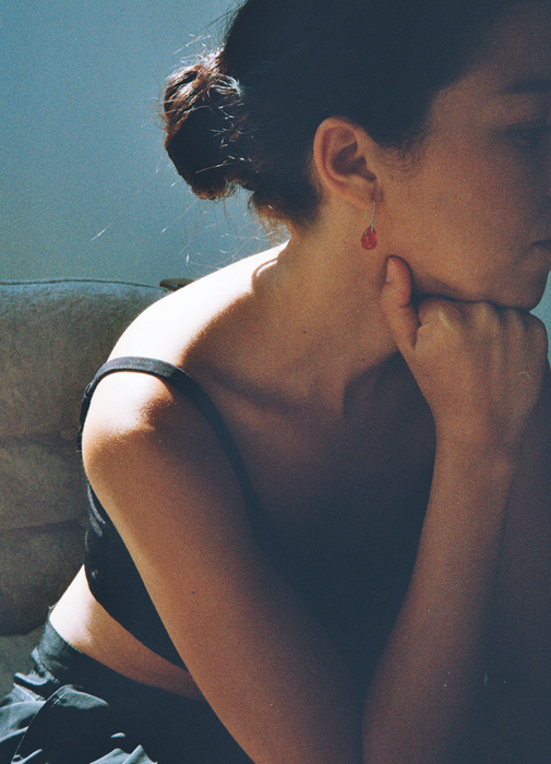 Gota Mini Earrings - Red