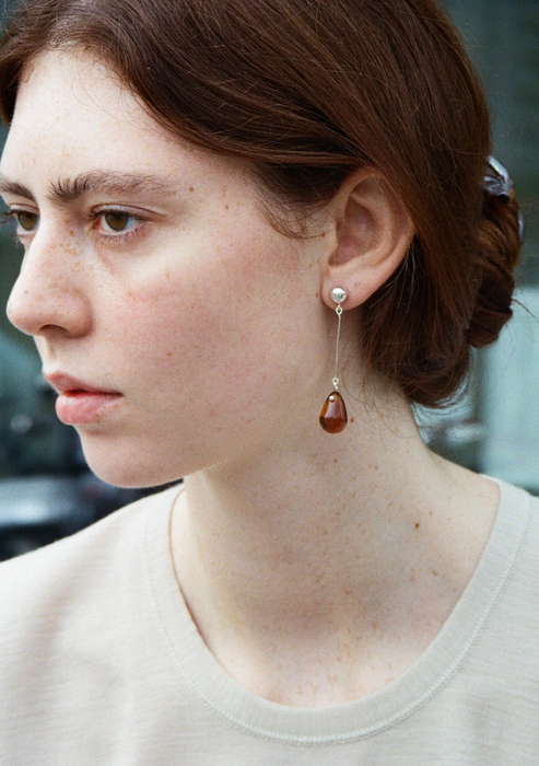 Gota Long Earrings - Amber