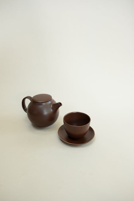 Pebble Tea Cup & Saucer - Brown