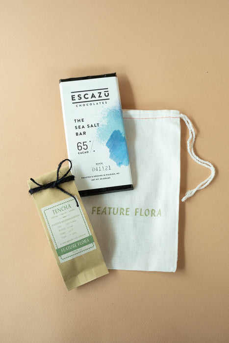 Feature Flora x Escazú Chocolates - Tencha & Sea Salt Bar Pairing Set