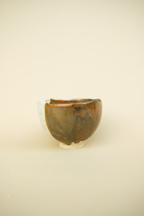 Chawan Matcha Bowl - Speckled White, Rust