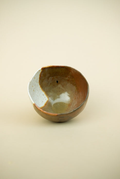 Chawan Matcha Bowl - Speckled White, Rust