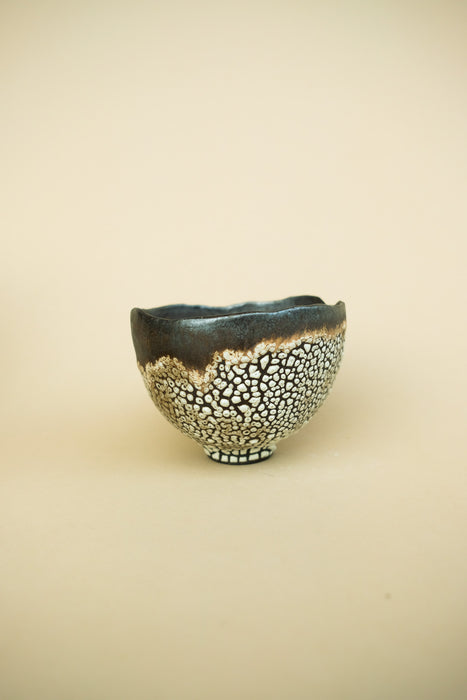Chawan Matcha Bowl - Speckled White, Brown, Black
